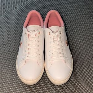 Lacoste Women's White and Pink Casual Sneakers
